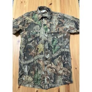 ReadHead Mens Short Sleeve Button Down Camo Shirt Small